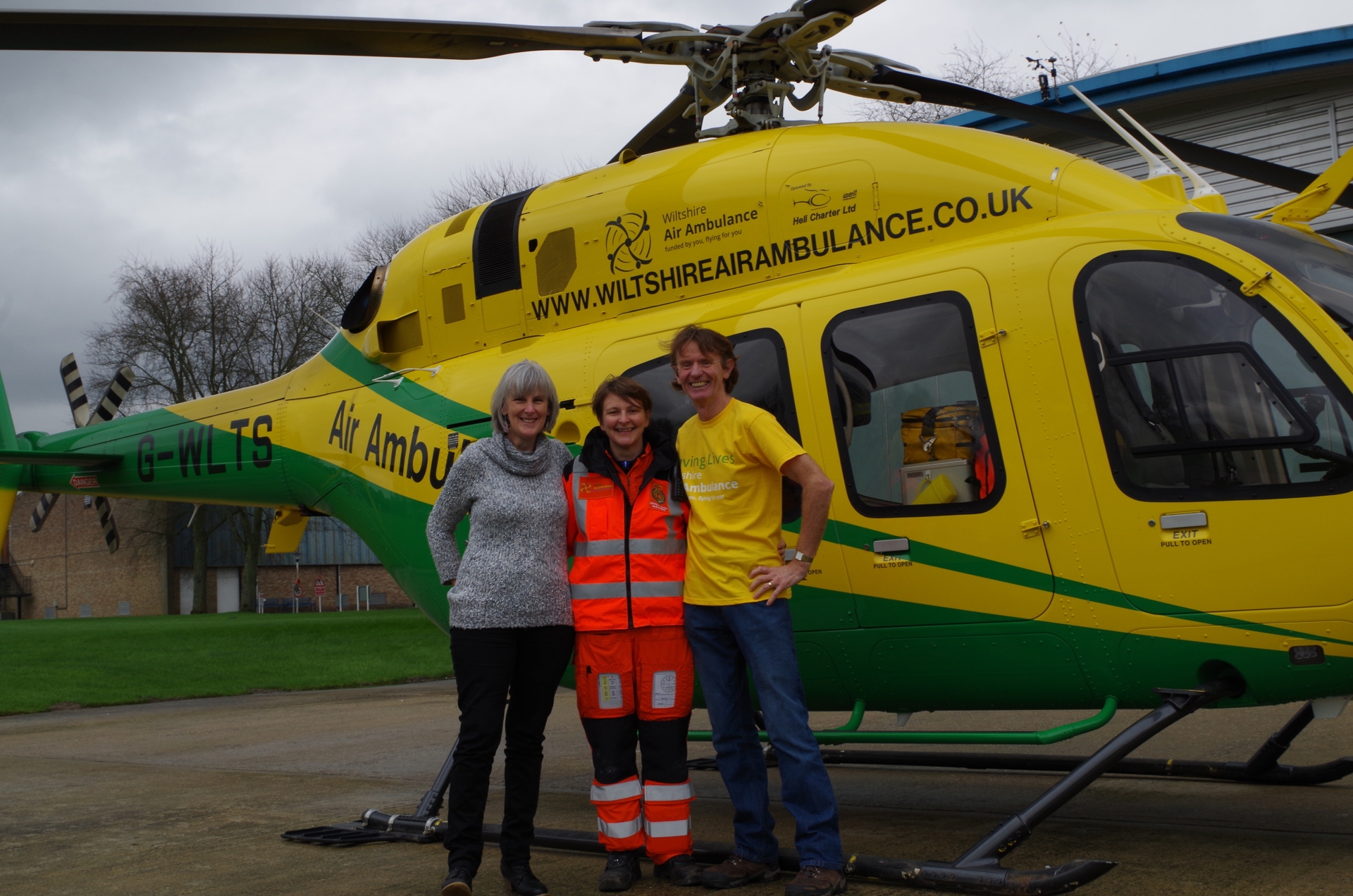 Shaun and Hilary Fleming visiting Wiltshire Air Ambulance