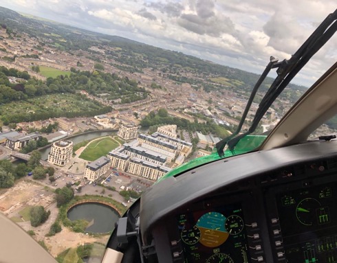 Wiltshire Air Ambulance aerial view of Bath