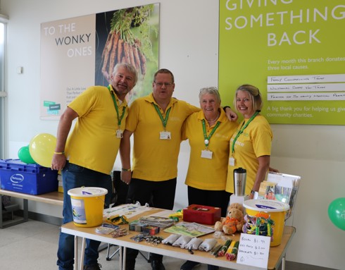 Group of volunteers at a charity bucket collection